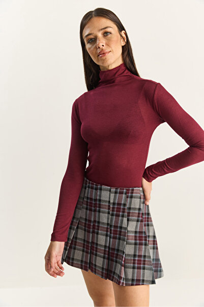 Bianco Lucci Women's Half Turtleneck Modal Ultra Light Blouse 1011 60283865