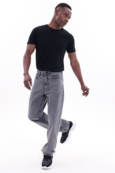 freemen Men's Gray Baggy Loose Fit Jeans