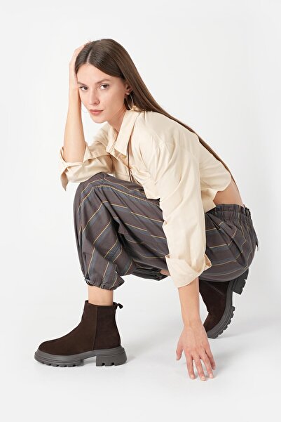 Bestyle Brand Women's Bitter Brown 100% Real Suede Leather Eva Sole Boots