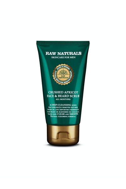 Raw Naturals Scrub pentru față și barbă cu caise, vegan, exfoliant, 75 ml