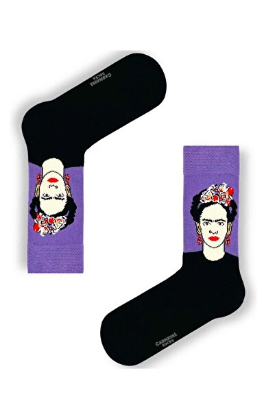 CARNAVAL SOCKS Frida Kahlo Art Desenli Renkli Çorap