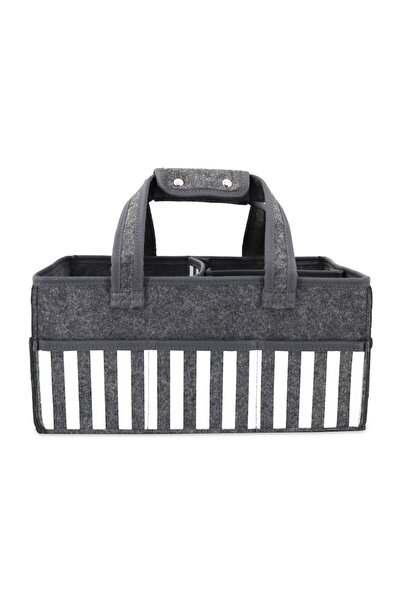 OEM Baby/Kids/Home Organizer Bag, Perfektua, 3 compartments, 8 side pockets, felt, 38x25x18 cm, gray & w