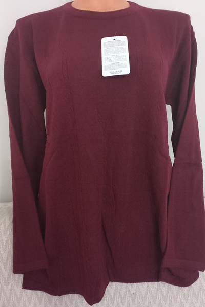 Anne Er Clothing Knitwear Sweater Long-Sleeve Crew Neck Long-Sleeve Maroon