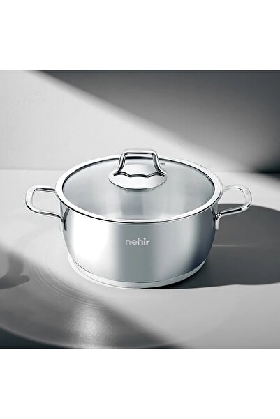 Nehir Silver 20 cm Deep Pot - Stainless Steel Pot