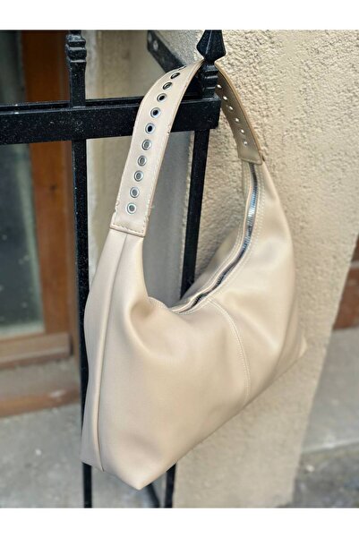 SHIKIRTI Geantă de umăr pentru femei cu detaliu de mâner cu puncte