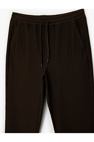 Koton Regular Fit Pocketed Corded Fabric Waist Tied Trousers