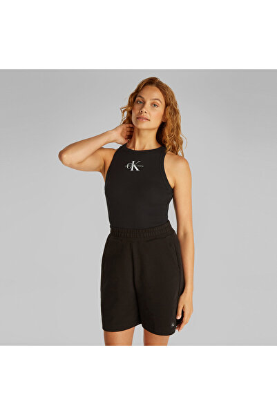 Calvin Klein Monologo Tank Kadın Siyah Kolsuz T-Shirt