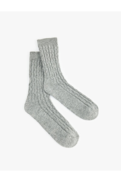 Koton Sheep Wool Blend Textured Thick Socks