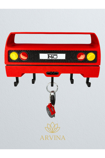 Arvina Atelier Ferrari F40 Tasarım Büyük Duvar Anahtarlık Standı | 3D Spor Araba Dekoratif Garaj Askısı – Arvina