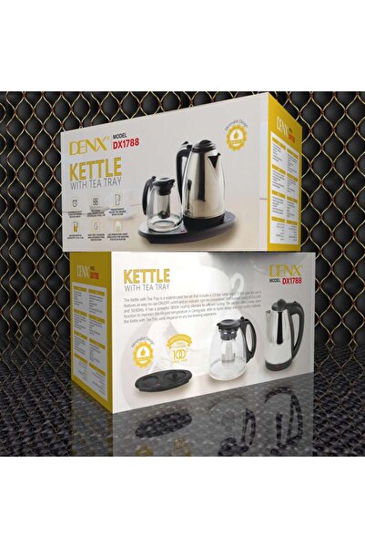 Denx Electric kettle with tea tray and automatic shut-off function, transparent glass tea maker