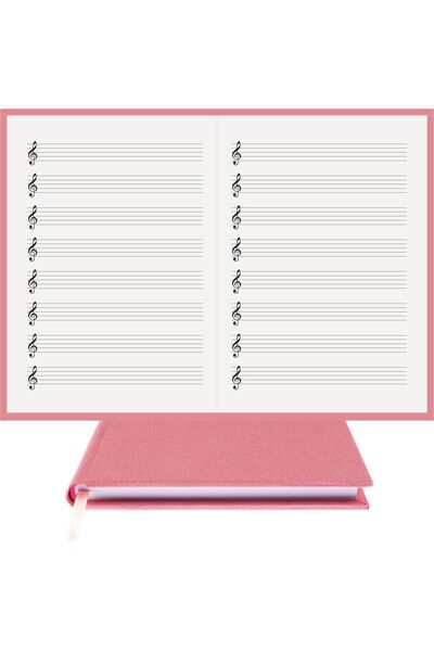 BİDEFTER Music Notebook (Left-Handed) 100% Handmade, Hand Stitched, 2026 Special Collection, Viscose Fabric – A/5