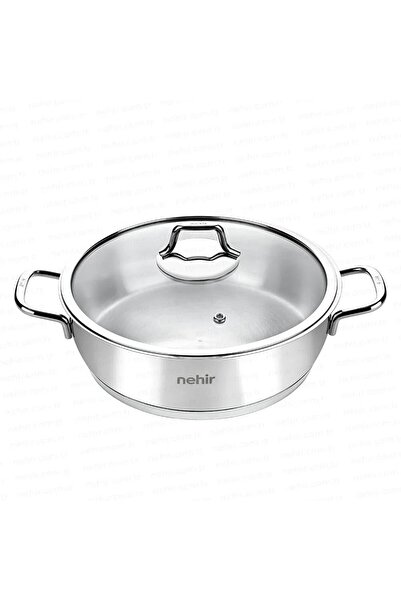 Nehir Silver 24 cm Shallow Casserole Pot - Rice Cooker Pot