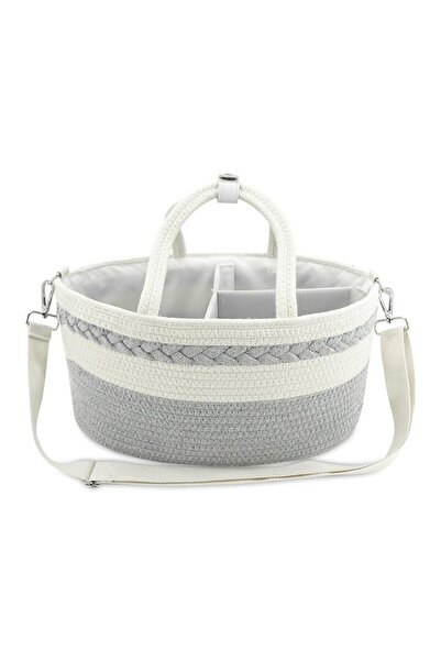 OEM Baby/children/home organizer basket, made of cotton rope, Perfektua, 3 compartments, 38 cm x 18 cm x