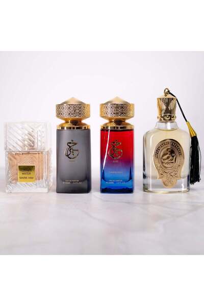 Gemina B SET OF 2 WOMEN'S PERFUMES + 2 MEN'S PERFUMES 100ML - KAMRA'S BURGUNDY + KARRI + NOUF + KARRI CONFECTION