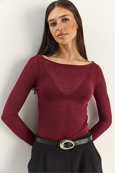 Bianco Lucci Women's Boat Neck Modal Ultra Light Blouse 1010 60283864