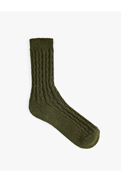 Koton Sheep Wool Blend Textured Thick Socks
