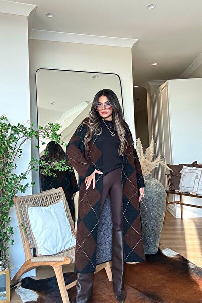 Sohotique By P Baklava Long Cardigan Bitter Brown