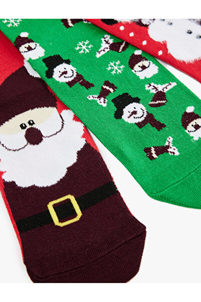 Koton Set de 3 ciorapi de Crăciun din bumbac multicolor