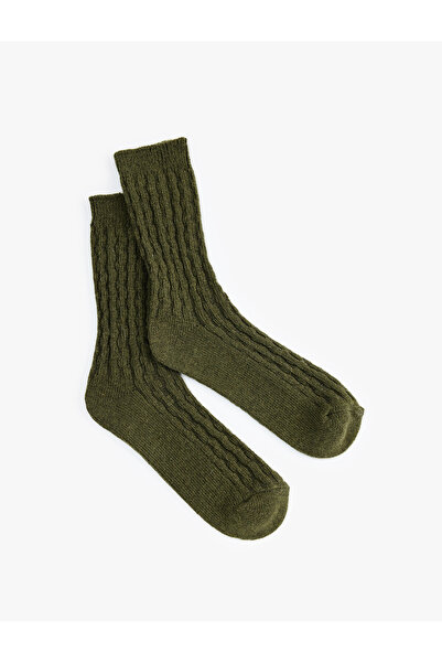 Koton Sheep Wool Blend Textured Thick Socks