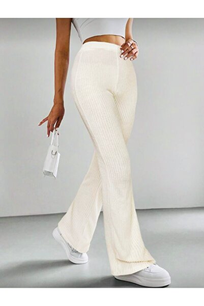 LUVIENNA Жіночі штани з високою талією, з підкладкою з оксамиту, з іспанським...