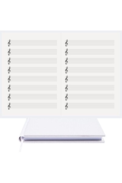 BİDEFTER Music Notebook (Left-Handed) 100% Handmade, Hand Stitched, 2026 Special Collection, Viscose Fabric – A/5