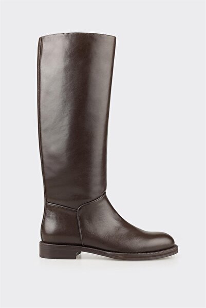 Elle Shoes Kahve Deri Kadın Çizme