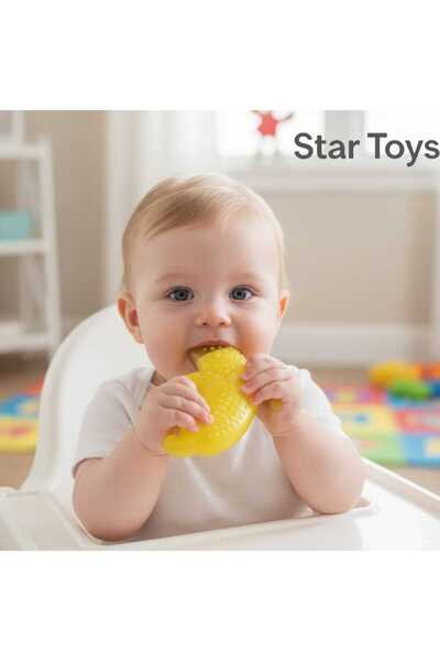 STAR TOYS Banana-shaped baby teether – safe silicone for teething