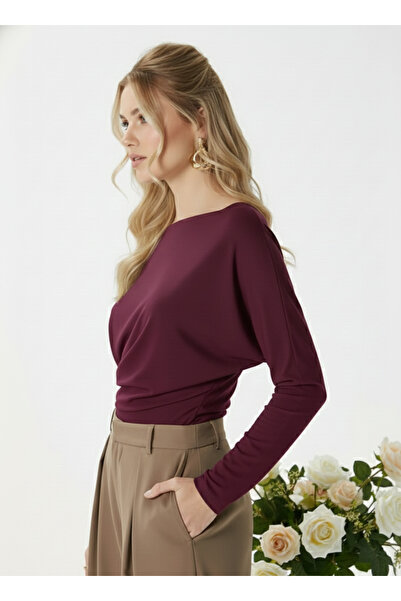 Tami Women's Elegant Asymmetrical Shoulder Detail Blouse