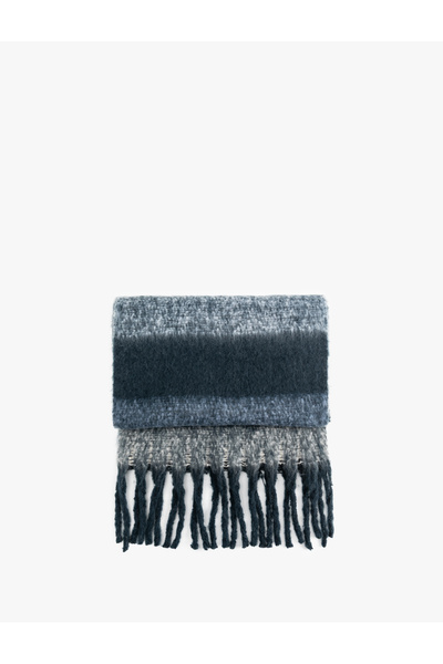 Koton Eșarfă lungă bloc de culoare cu ciucuri cu textura moale