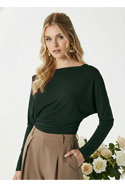 Tami بلوزة نسائية أنيقة بتفاصيل كتف غير متماثلة