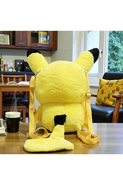Kuzey Tacı Pokemon Pikachu Plush Backpack - Giant Size Soft Character Bag (42 cm) Vip
