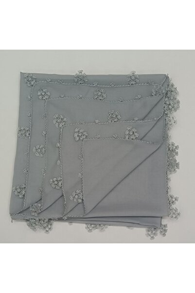 REYYAN İĞNE OYALI GRİ DÜZ YAZMA