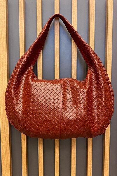 SHIKIRTI Ρετρό γυναικεία τσάντα ώμου με πλεκτό σχέδιο μεγάλου μεγέθους