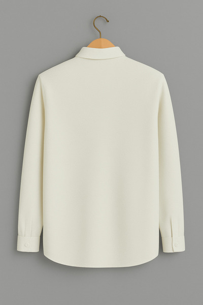 mavisima erkek giyimi Ανδρικό πουκάμισο Premium Crepe εφαρμοστό σε λευκό χρώμα – Νέα σεζόν