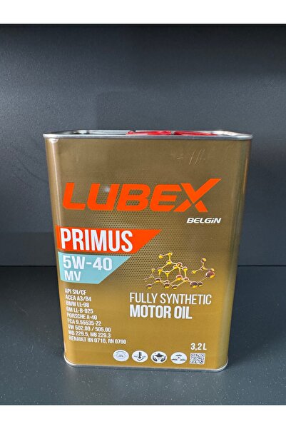 Lubex Primus RN 5W-40 3.2 Lt Tam Sentetik Motor Yağı - Dizel - Yüksek Koruyuc...