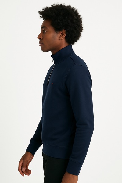 Tommy YARIM FERMUAR LACİVERT SWEATSHİRT