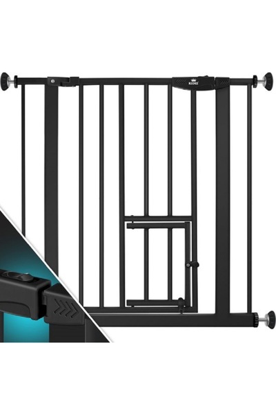 Kidiz Poartă de acces pentru scări Fără găurire | Extensibilă negru 74 - 87 cm
