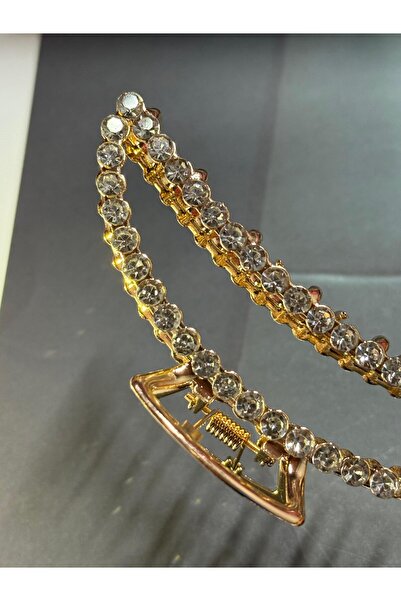 JHTshop Stoned Crescent Model 11 cm Gold Metal Women's Latch Buckle