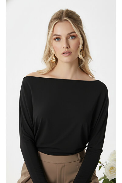Tami بلوزة نسائية أنيقة بتفاصيل كتف غير متماثلة