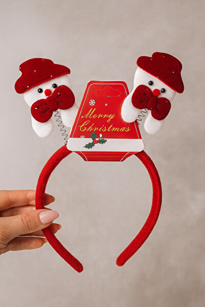 Classybyvega | Sallanan Noel Baba Figürlü Kırmızı Yeniyıl Tacı- YılBaşı Tacı