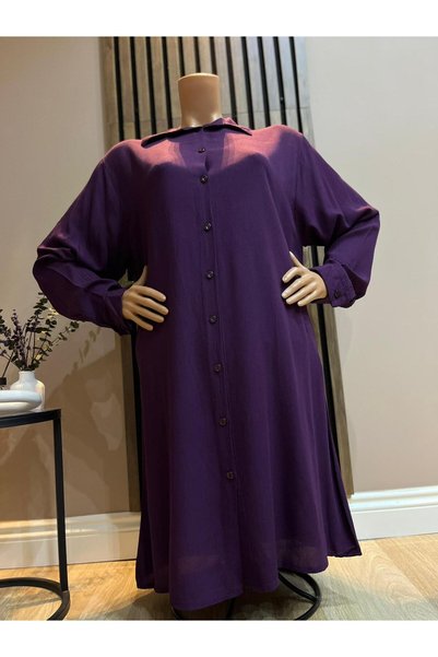 AKMAVİ Women's Hijab Clothing Regular Fit Basic Plain Long Sleeve Shirt Tunic
