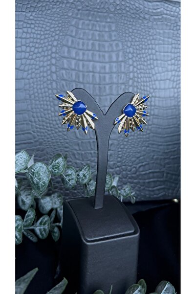 Vip Taşlı Gold Küpe