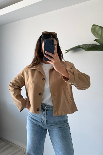 Güneş Kısa Trençkot – Camel