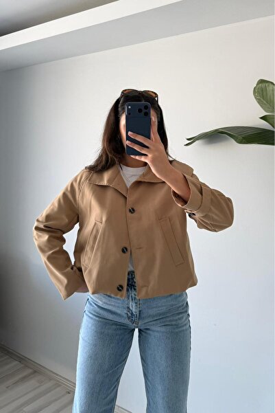 Güneş Kısa Trençkot – Camel