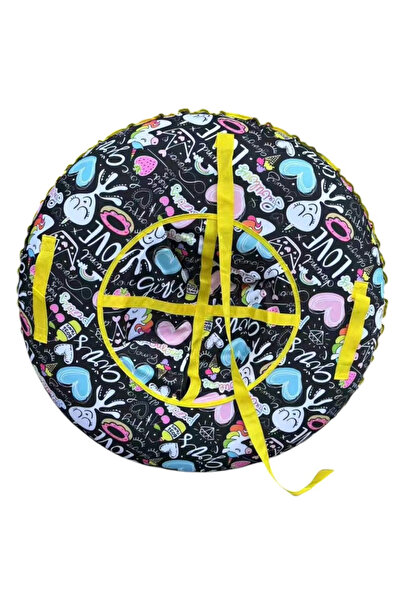 Krista Round inflatable sledge with handles for snow, Love Girls