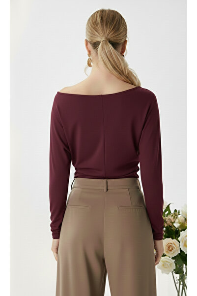 Tami Women's Elegant Asymmetrical Shoulder Detail Blouse