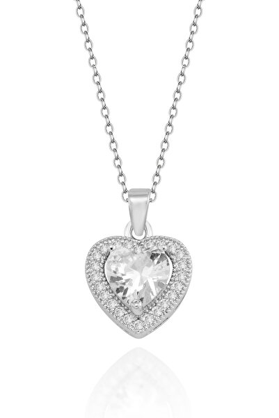 Cosmia Shine قلادة أنيقة من الفولاذ المقاوم للصدأ مع حجر على شكل قلب - خيارات...