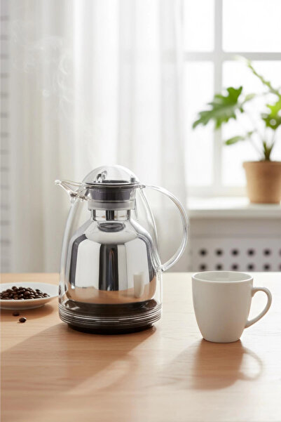 Kaite ترمس شاي أكريليك شفاف سعة 1 لتر يحافظ على السخونة لمدة 12 ساعة والبرودة...