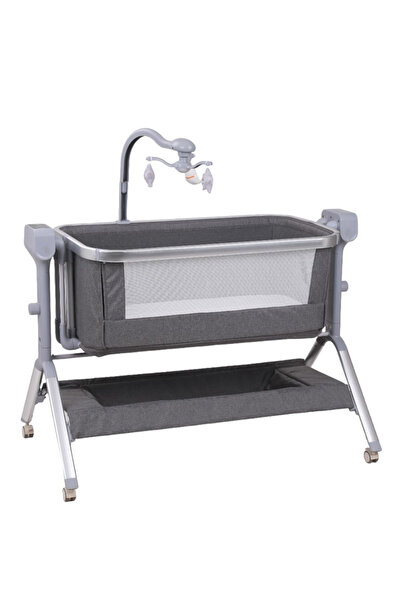 L-Sun Co-sleeper reglabil cu balansoar electric, saltea, telecomandă și mobil...