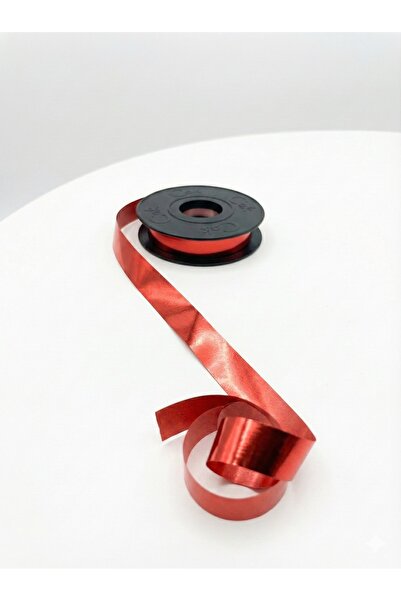 MelAsel شريط رافيا معدني أحمر 2 سم × 50 متر لتزيين وتغليف الهدايا والصناديق